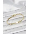ietaks™ Pirinç Gold Renk Zirkon Taşlı Kadın Kelepçe Bileklik