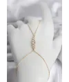 Pirinç Gold Renk Zirkon Taşlı Kadın Şahmeran