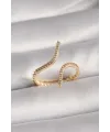 Pirinç Gold Renk Zirkon Taşlı Kadın Yüzük