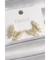 Pirinç Gold Renk Zirkon Taşlı Kelebek Model Kadın Küpe