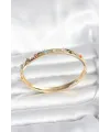 ietaks™ Pirinç Gold Renk Zirkon Taşlı Kelepçe Bileklik