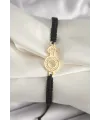 ietaks™ Pirinç Gold Renk Zirkon Taşlı Mars Figür Asansörlü Makrome Model Kadın Bileklik