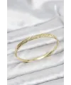 ietaks™ Pirinç Gold Renk Zirkon Taşlı Model Kadın Kelepçe Bileklik
