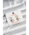 Pirinç Gold Renk Zirkon Taşlı Vintage Kadın Küpe