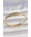 ietaks™ Pirinç Gold Renk Zirkon Taşlı Yıldız İşlemeli Kadın Kelepçe