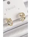 Pirinç Gold Renk Zirkon Taşlı Zincir Model Kadın Küpe