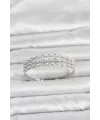 Pirinç Gümüş Renk Arpa Kesim Zirkon Taşlı Sıralı Model Kadın Bileklik