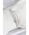 ietaks™ Pirinç Gümüş Renk Arpa Zirkon Taşlı Kadın Bileklik