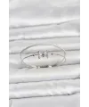 Pirinç Gümüş Renk Baget Zirkon Taşlı Objeli Kadın Bileklik