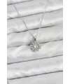 ietaks™ Pirinç Gümüş Renk Çiçek Model Kadın Kolye