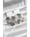 Pirinç Gümüş Renk Circle Model Kadın Küpe