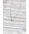 Pirinç Gümüş Renk Damla Model Kadın Kolye