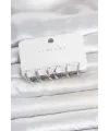 Pirinç Gümüş Renk Halka Kadın Küpe Seti