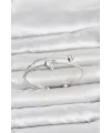 Pirinç Gümüş Renk Kalp Model Zirkon Taşlı Kadın Bileklik