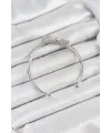 ietaks™ Pirinç Gümüş Renk Kalpli Zirkon Taşlı Kadın Bileklik