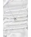 Pirinç Gümüş Renk Minimal Charmlı Kadın Kolye