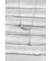Pirinç Gümüş Renk Minimal Sallantılı Yıldız Model Kadın Kolye