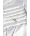 Pirinç Gümüş Renk Minimal Yıldız Model Kadın Kolye