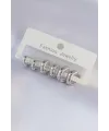 Pirinç Gümüş Renk Oval Bombeli Küpe Seti