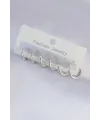 Pirinç Gümüş Renk Oval Küpe Seti