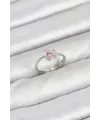 ietaks™ Pirinç Gümüş Renk Pembe Kelebek Kadın Yüzük