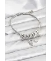 ietaks™ Pirinç Gümüş Renk Uzay Tema Charmlı Kadın Bileklik