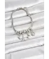 Pirinç Gümüş Renk Yaz Konseptli Charmlı Kadın Bileklik