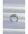 Pirinç Gümüş Renk Yonca Earcuff Küpe