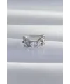 Pirinç Gümüş Renk Zirkon Taş Kaplama Earcuff Küpe