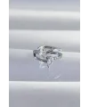 Pirinç Gümüş Renk Zirkon Taşlı Damla Earcuff Küpe