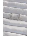 Pirinç Gümüş Renk Zirkon Taşlı Zikzak Küpe