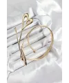 Pirinç Kalp Model Gold Renk Kadın Pazu Bileklik