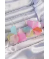 Pirinç Karışık Renkli Flora Küpe