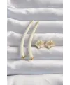 Pirinç Krem Renk Botega Küpe