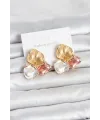 Pirinç Lotus Model Kadın Küpe