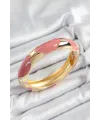 ietaks™ Pirinç Pembe Mineli Baklava Model Gold Renk Kadın Kelepçe
