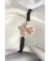 ietaks™ Pirinç Rose Renk Zirkon Taşlı Zambak Model Asansörlü Makrome Model Kadın Bileklik