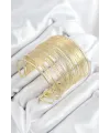 Pirinç Tel Sarma Model Gold Renk Kadın Bileklilk