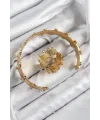 ietaks™ Pirinç Topcuk Model Gold Renk Bileklik Yüzük Set