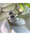 Pirinç Üzeri Rodyum Kaplama Zirkon Taşlı Yüzük - Yz-0101