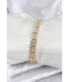 ietaks™ Pirinç VIP Seri Gold Renk Zirkon Taşlı Kadın Bileklik