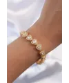 ietaks™ Pirinç Vip Seri Gold Renk Zirkon Taşlı Kalp Model Bileklik