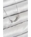 ietaks™ Pirinç Zirkon Taşlı Balık Kılçığı Model Gümüş Renk Kadın Kolye