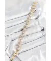 ietaks™ Pirinç Zirkon Taşlı Daire Baget Model Gold Renk VIP Seri Kadın Bileklik
