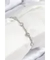 ietaks™ Pirinç Zirkon Taşlı Daire Model Gümüş Renk Asansörlü Kadın Bileklik