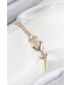 ietaks™ Pirinç Zirkon Taşlı Kalp Model Gold Renk Kadın Bileklik