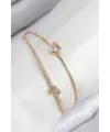 ietaks™ Pirinç Zirkon Taşlı Kalp Model Gold Renk Kadın Bileklik