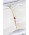 ietaks™ Pirinç Zirkon Taşlı Kare Model Gold Renk Kadın Bilekilk