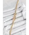 ietaks™ Pirinç Zirkon Taşlı Kelebek Model Gold Renk Kadın Bileklik