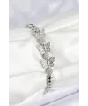 ietaks™ Pirinç Zirkon Taşlı Kelebek Model Gümüş Renk Kadın Bileklik